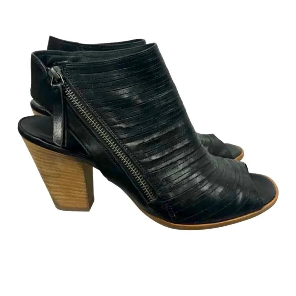 Paul Green Cayenne Leather Peep Toe Booties